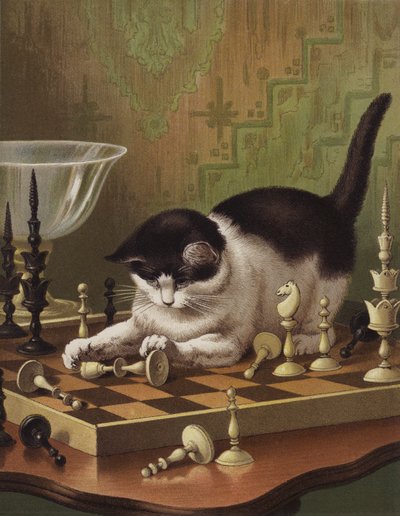 Tib Playing at Chess by English School