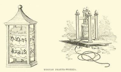 Tibetan Prayer-Wheels by English School