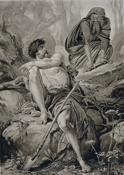 Timon and Apemantus, from Timon of Athens by William Shakespeare by English School