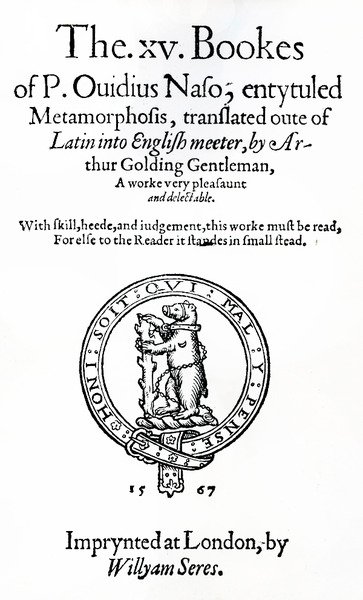 Title Page of XV book of P. Ovidius Naso, entitled Metamorphosis by English School