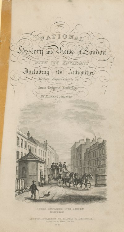 Title Page for National History and Views of London by English School