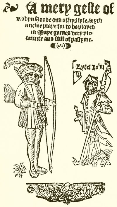Title Page of A Mery Geste of Robyn Hood, 1550 by English School