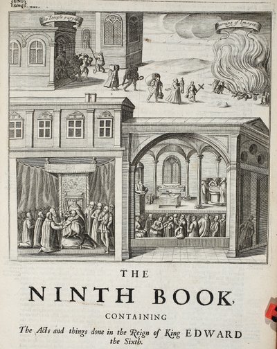 Titlepage to the ninth book, illustration from Acts and Monuments by John Foxe, ninth edition, published 1684 by English School