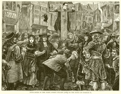 Titus Oates in the Fleet Street Pillory (1685) in the Reign of Charles II by English School