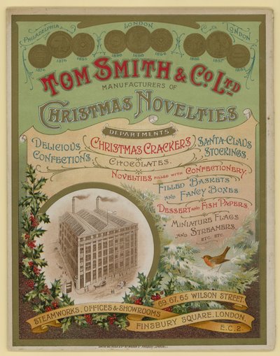 Tom Smith & Co Ltd, Christmas Novelties, Christmas Crackers, Brochure cover by English School
