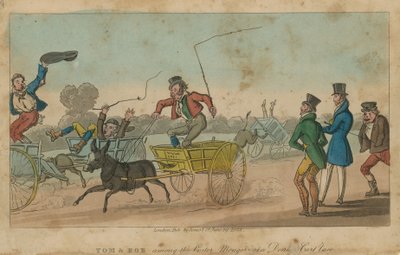 Tom and Bob among the coster mongers at a donkey cart race by English School