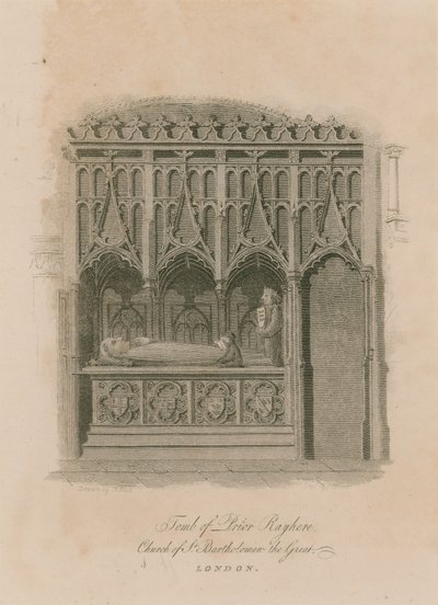 Tomb of Prior Rayhere, Church of St Bartholomew the Great, Smithfield by English School