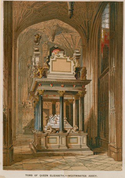 Tomb of Queen Elizabeth I in Westminster Abbey by English School