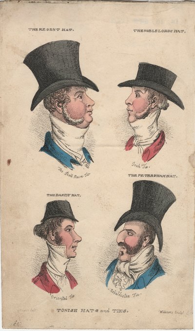 Tonish hats and ties, c.1815-20 by English School