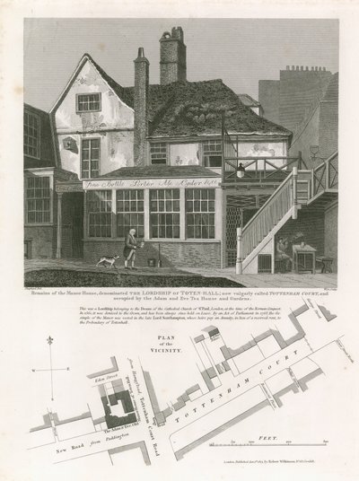 Tottenham Court, occupied by the Adam and Eve Tea House and Gardens by English School