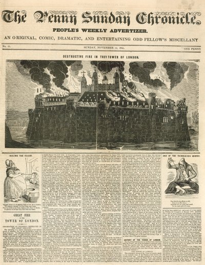 Tower of London Fire, 1841 by English School