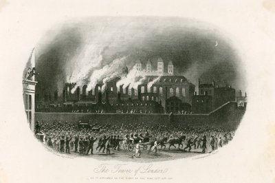 Tower of London Fire, 1841 by English School
