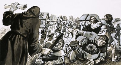 Town-Gown Riots Between Locals and University Students by English School