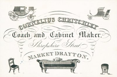 Trade card, Cornelius Critchley by English School