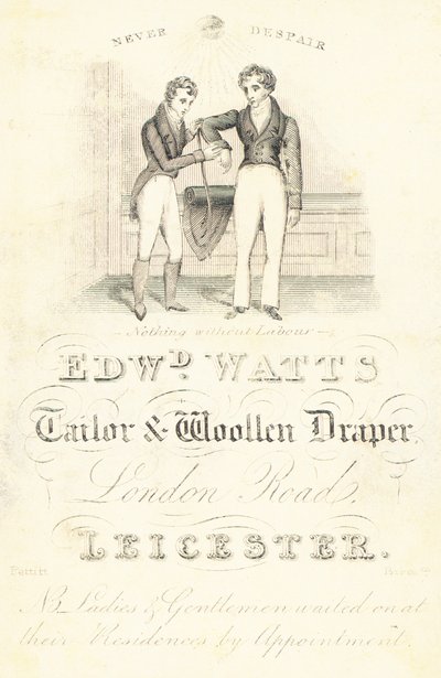 Trade Card, Edward Watts by English School
