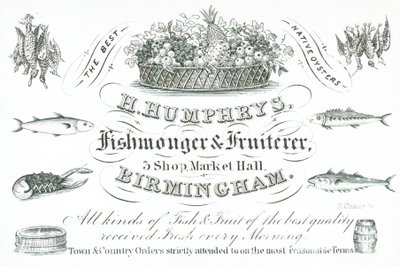 Trade card, H Humphreys by English School