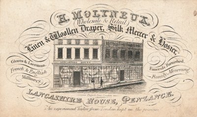 Trade card, H Molyneux by English School