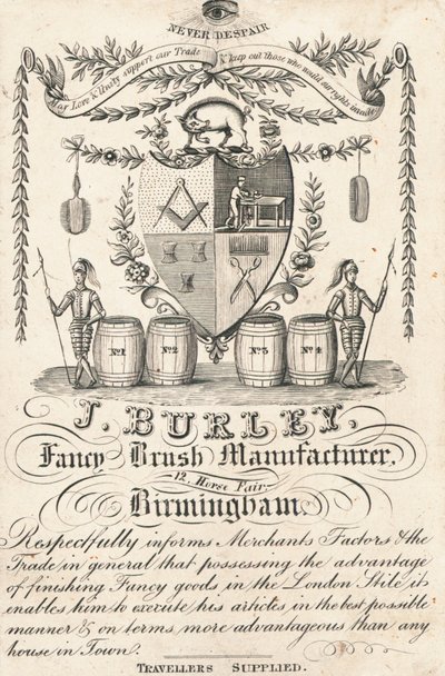 Trade Card, J Burley by English School
