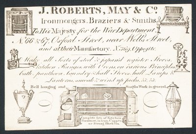 Trade Card, J Roberts, May & Co by English School