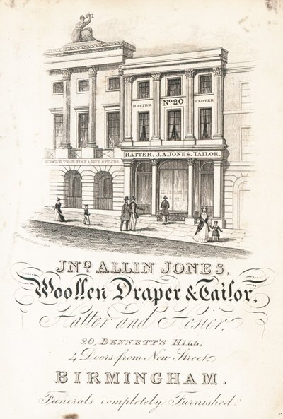 Trade Card, John Allin Jones by English School