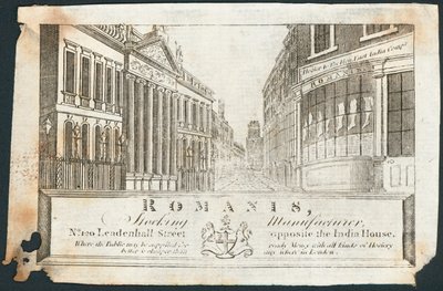 Trade Card, Romanis by English School