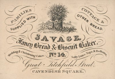 Trade Card, Savage by English School