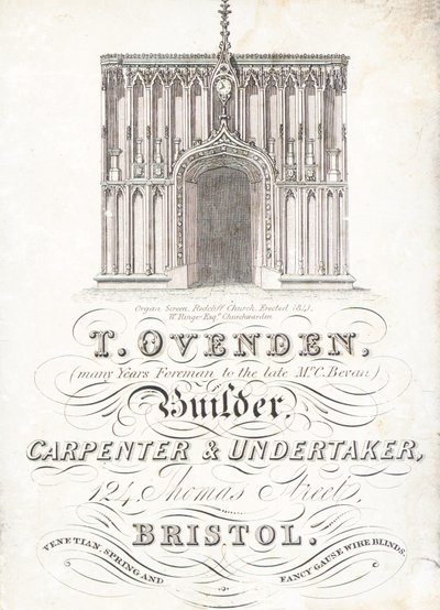 Trade Card, T Ovenden by English School
