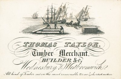 Trade card, Thomas Taylor by English School