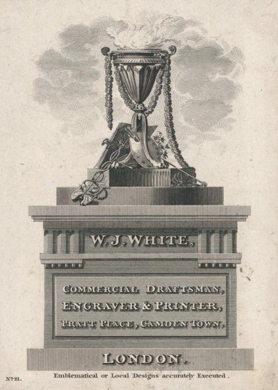 Trade Card, W J White by English School