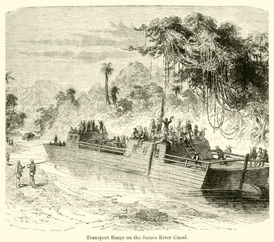 Transport Barge on the James River Canal by English School