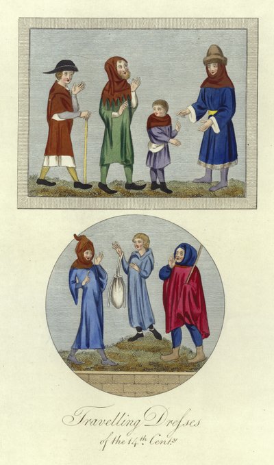 Travelling Dresses of the 14th Century by English School