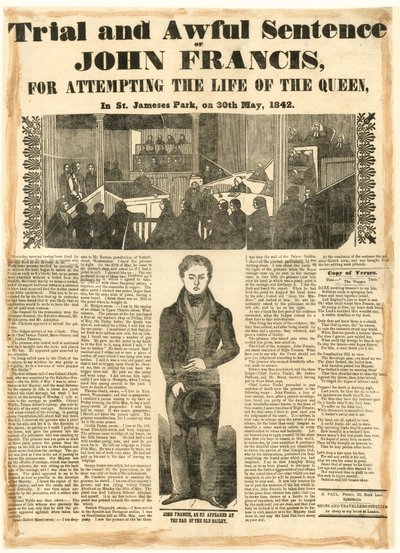 Trial and Awful Sentence of John Francis for Attempting the Life of the Queen, on 30 May 1842 by English School