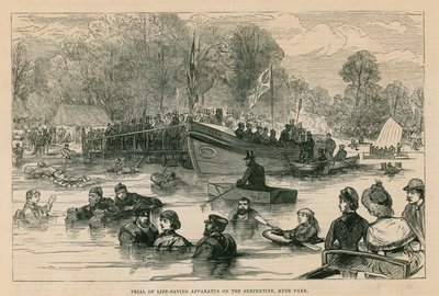 Trial of Life-Saving Apparatus on the Serpentine, Hyde Park, London by English School