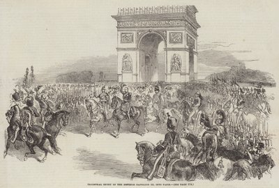 Triumphal Entry of the Emperor Napoleon III into Paris by English School