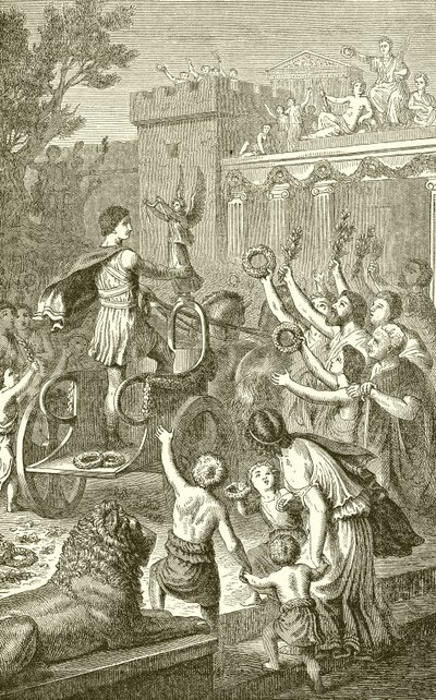Triumphal Return of an Olympic Victor by English School