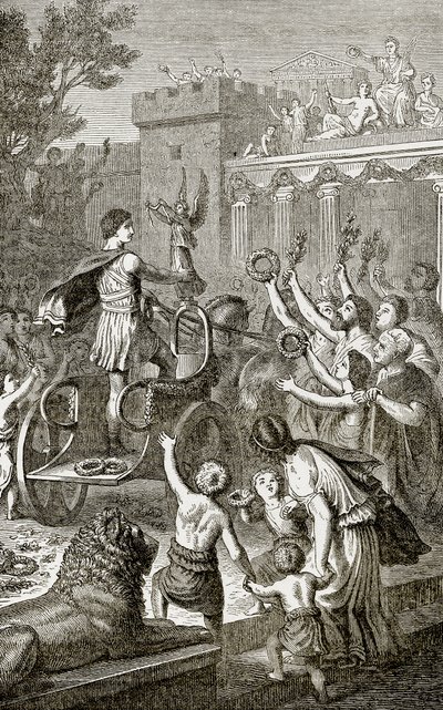 Triumphal Return of an Olympic Victor, Illustration from The Illustrated History of the World by English School