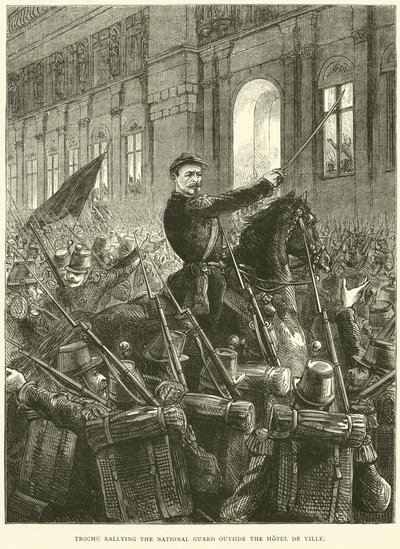 Trochu Rallying the National Guard Outside the Hotel de Ville, October 1870 by English School