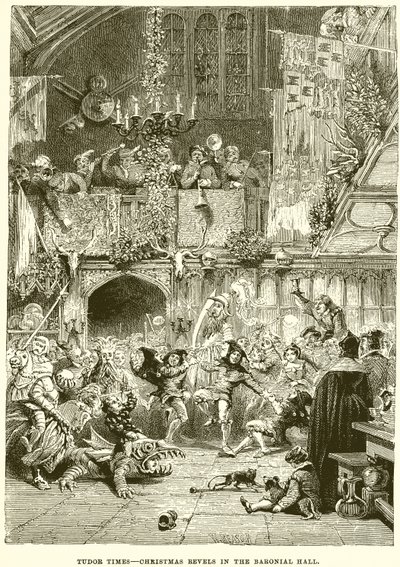 Tudor Times: Christmas Revels in the Baronial Hall by English School
