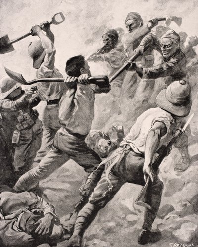 Turkish and British Soldiers in Hand to Hand Combat on the Gallipoli Peninsula Turkey 1915, from 