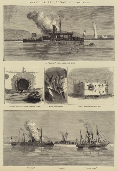 Turrets v Broadsides at Portland by English School