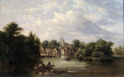 Twickenham Church, the Embankment and Eel Pie Island, Middlesex by English School