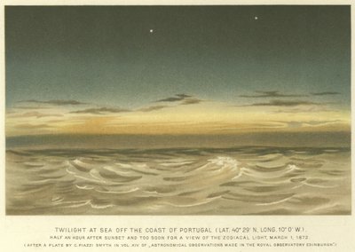 Twilight at Sea off the Coast of Portugal, Latitude 40° 29 N, Longitude 10° 0 W by English School
