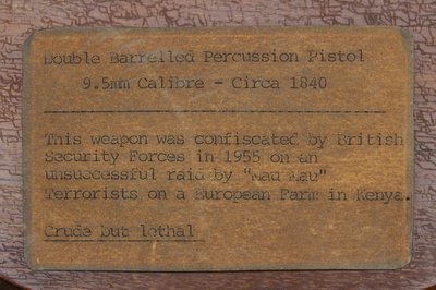 Typed Label for a Double Barrelled Percussion Pistol by English School