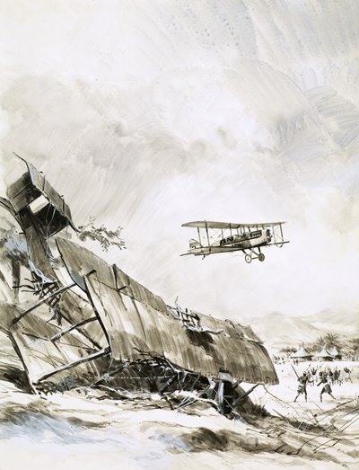 Unidentified Biplane Crash by English School