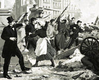 Unidentified man watching battle by English School