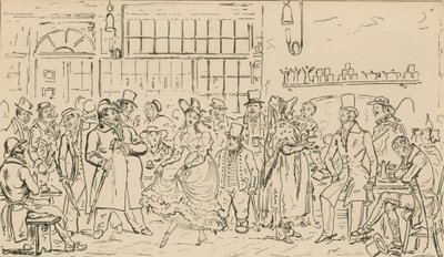 Unidentified scene, possibly relating to the Cock and Hen Club by English School