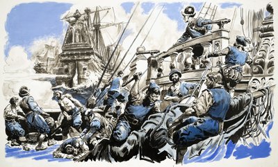 Unidentified sea battle by English School