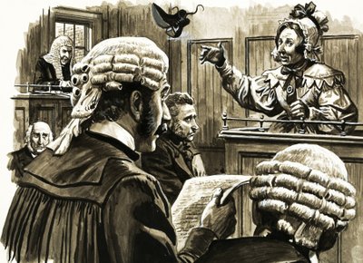 Unidentified woman throwing boot in court by English School