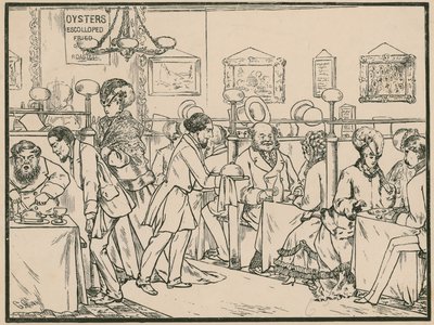 Untitled restaurant scene by English School