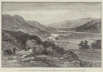Valley of the Dee, Braemar, with Mar Lodge, the Highland Seat of the Duke and Duchess of Fife by English School